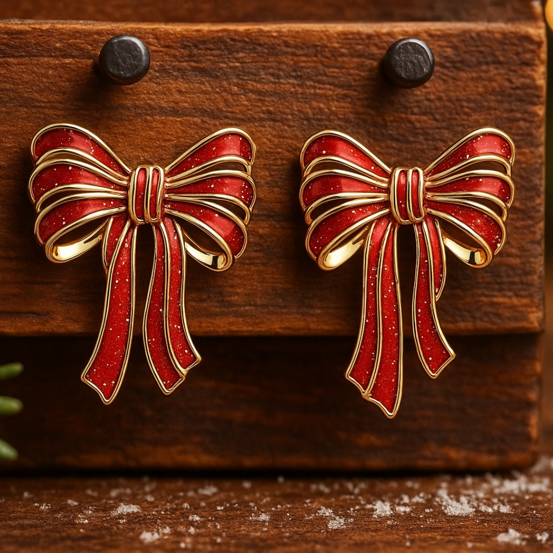 Christmas Ribbon Earrings