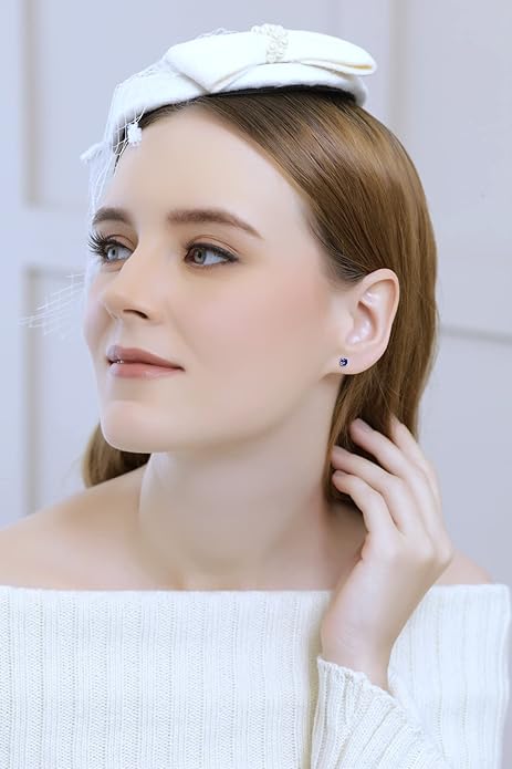 Classic Sapphire Stud Earrings | White Gold