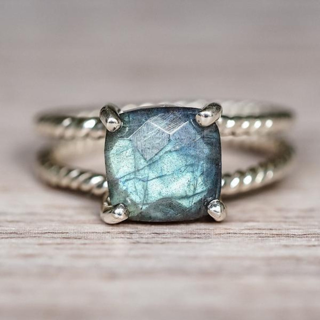 Blue Ocean Silvered Ring