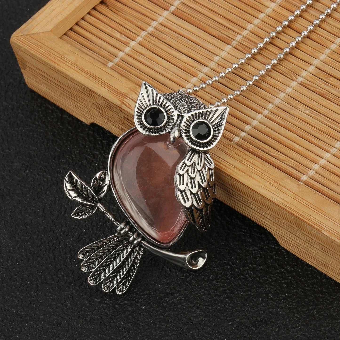 Crystal Owl Wisdom Pendant Necklace