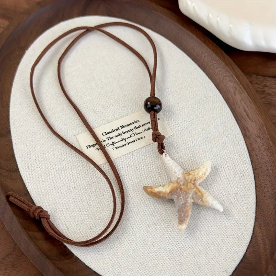 White Nature Starfish Necklace