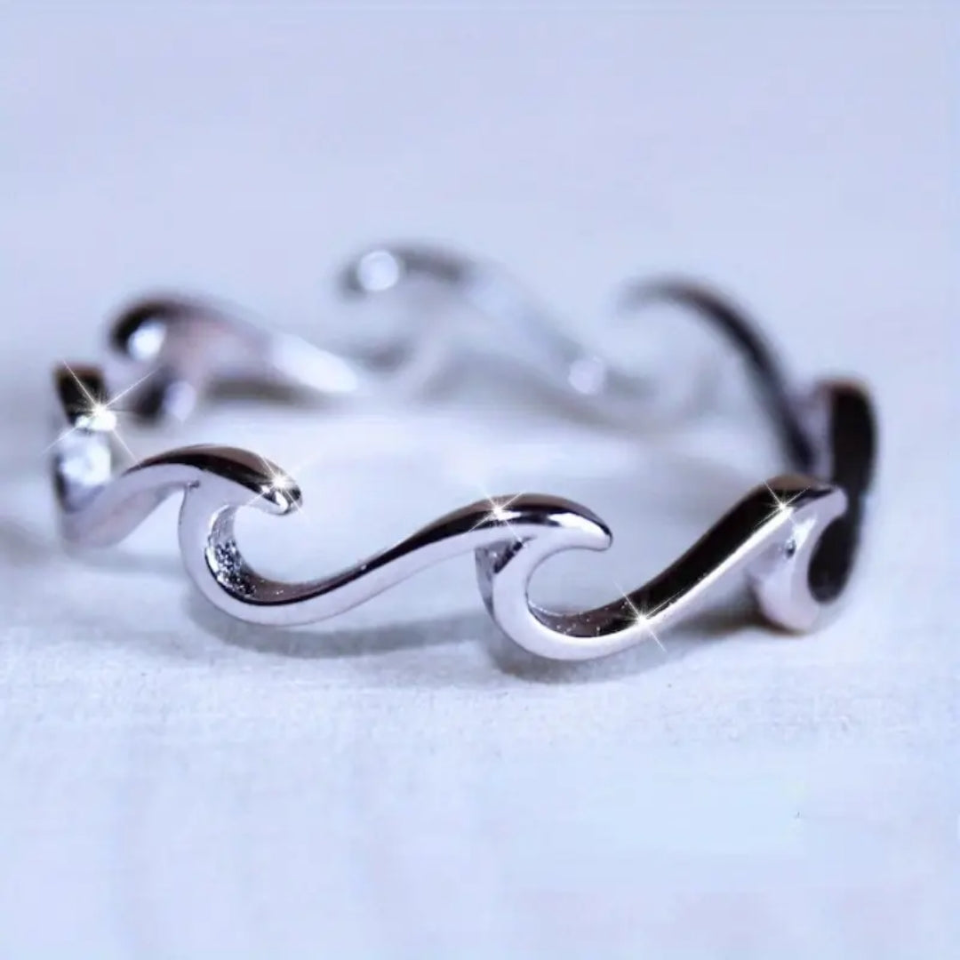 Silver Plated Wavy Ring