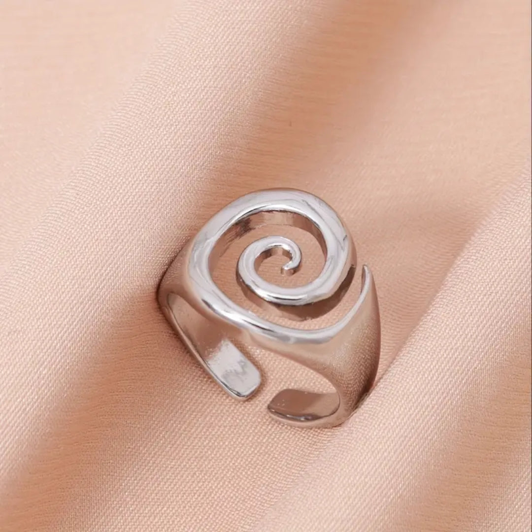 Spiral Silver Maze Ring