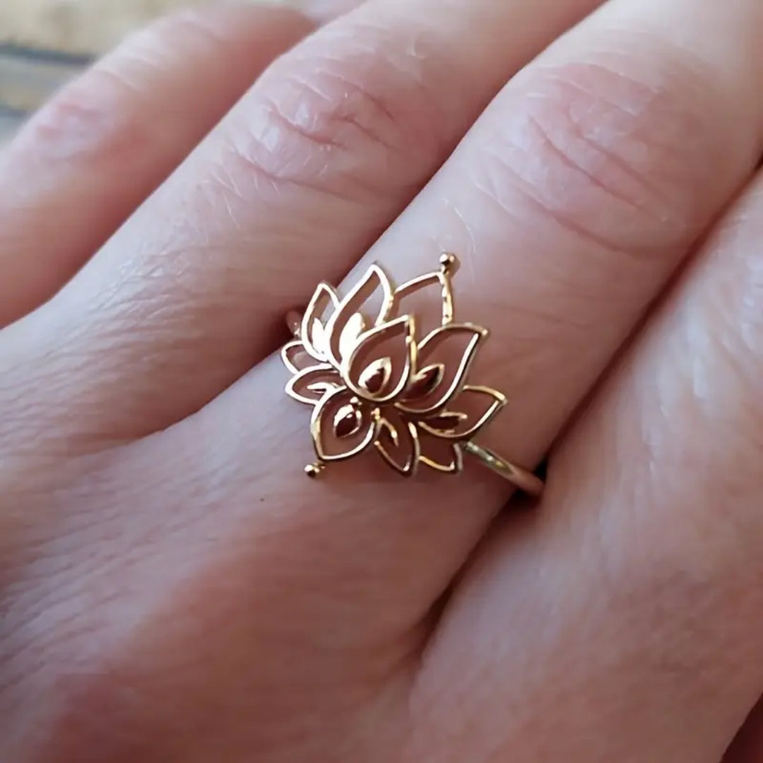 Gold Lotus Flower Ring