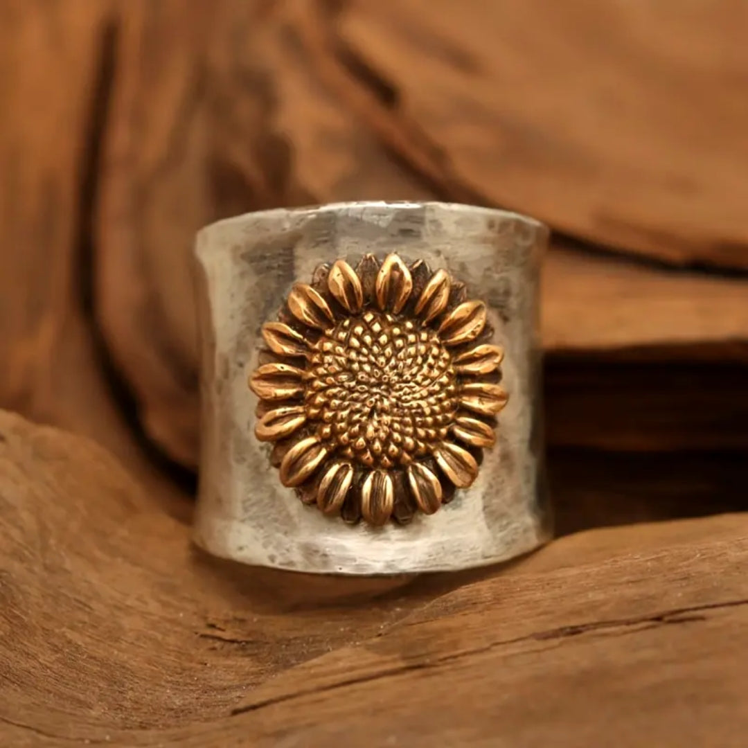 Sunflower Silvered Ring
