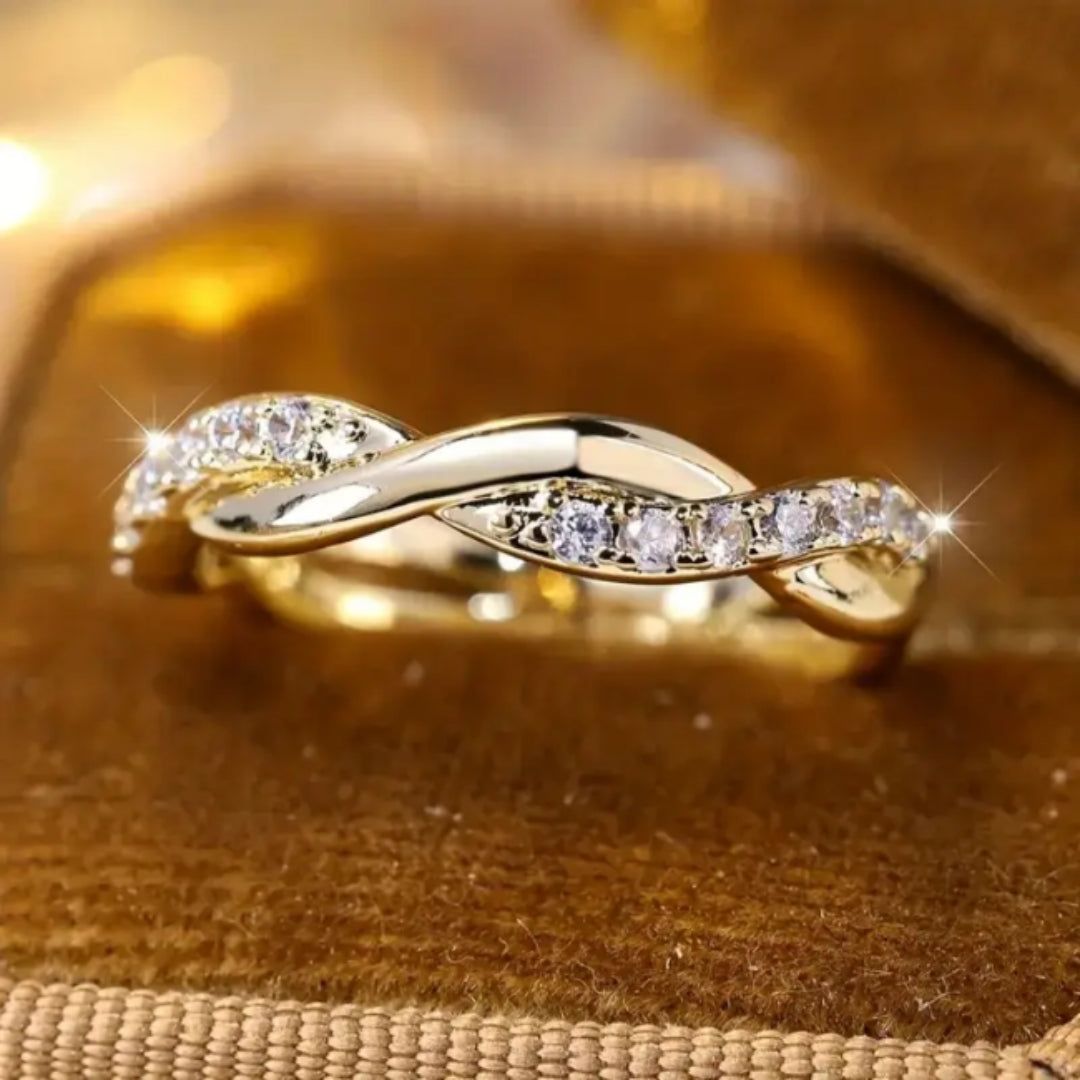 Braided Bright Gold Ring