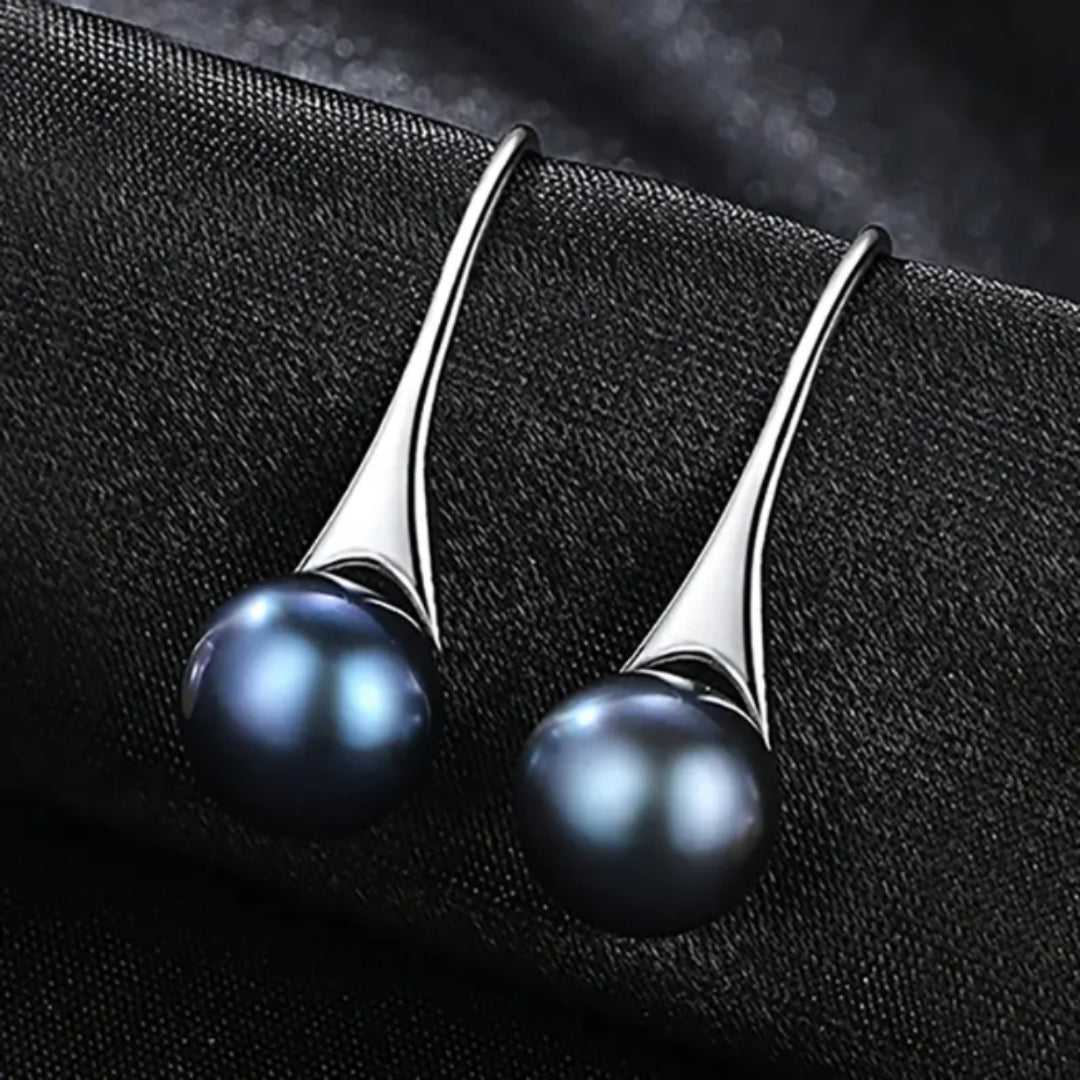 Black Pearl Drop Earrings