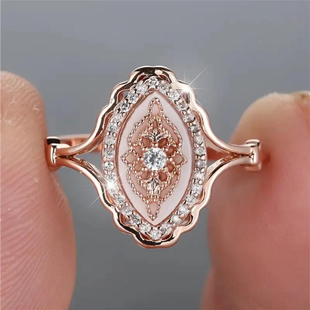 Rose Mandala Crystal Ring