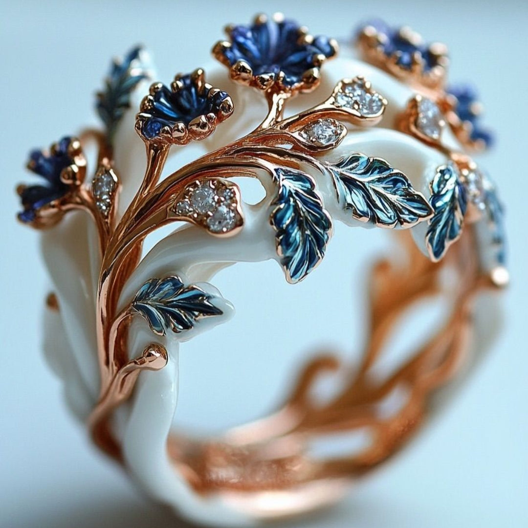 Exotic Enamel Golden Ring