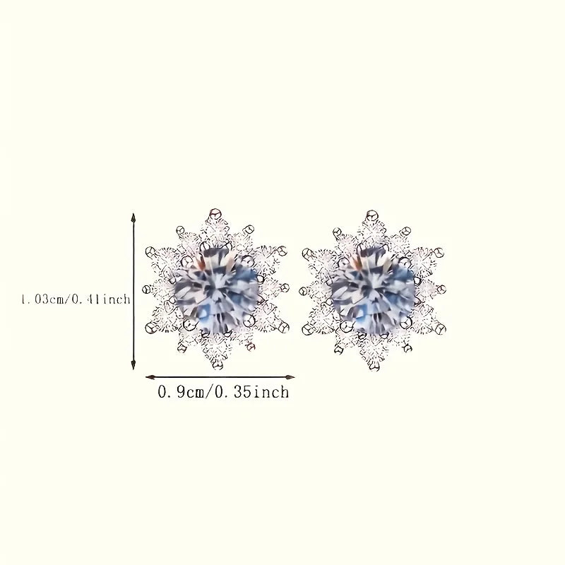 Flower Crystal Silver Earrings