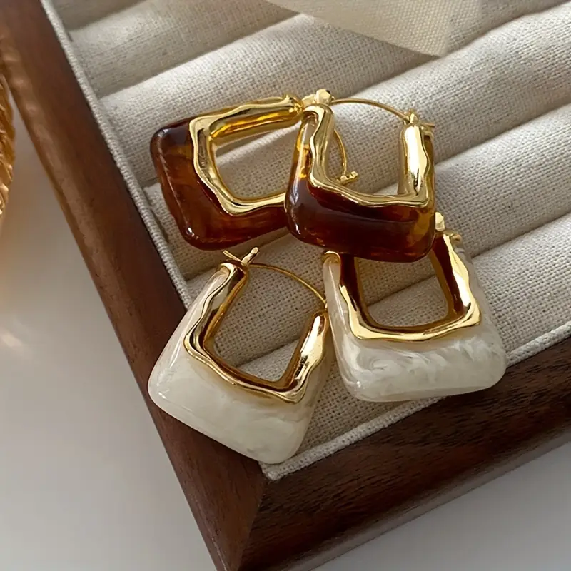 Golden Stone Earrings