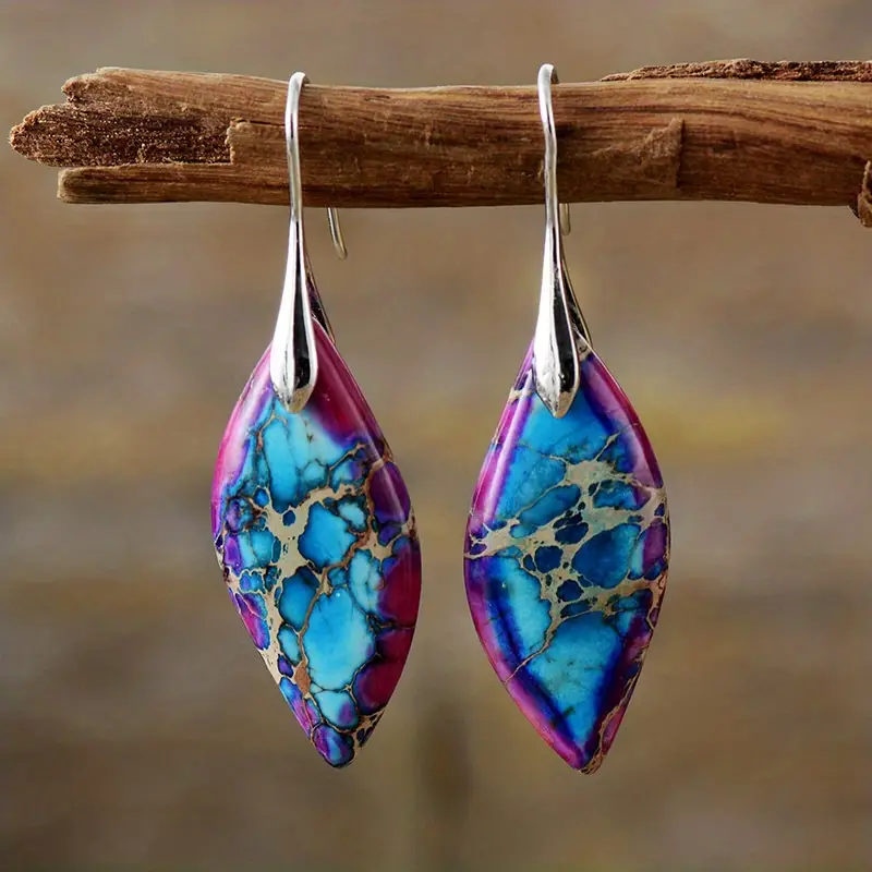 Violet Nature Stone Earrings