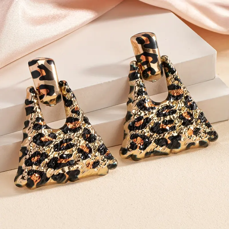 Golden Bright Leopard Earrings