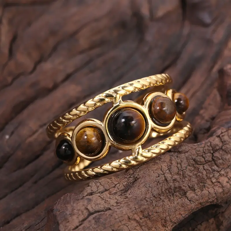 Brown Stone Gold Ring