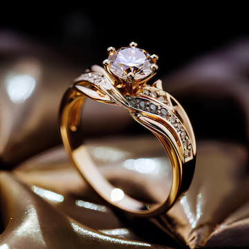 Exotic Golden Zirconia Ring