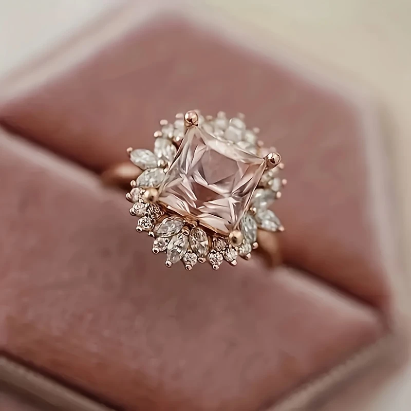 Pink Glass Bright Ring