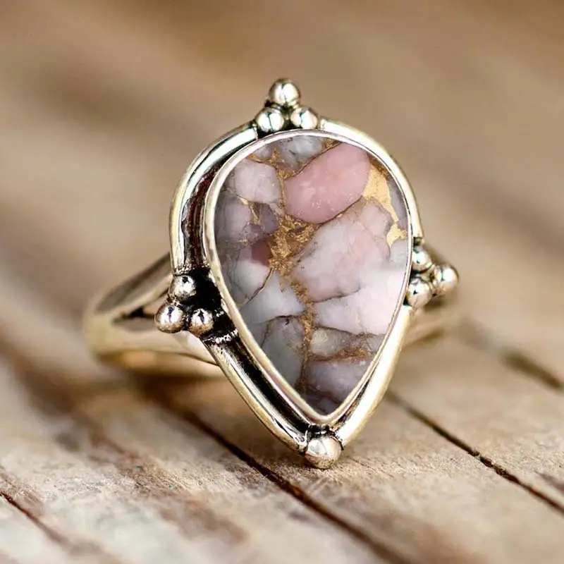 Natural Rose Stone Ring