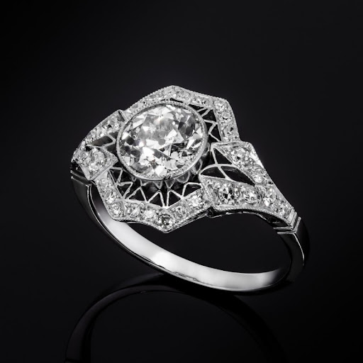 Hollow Crystalline Silvered Ring