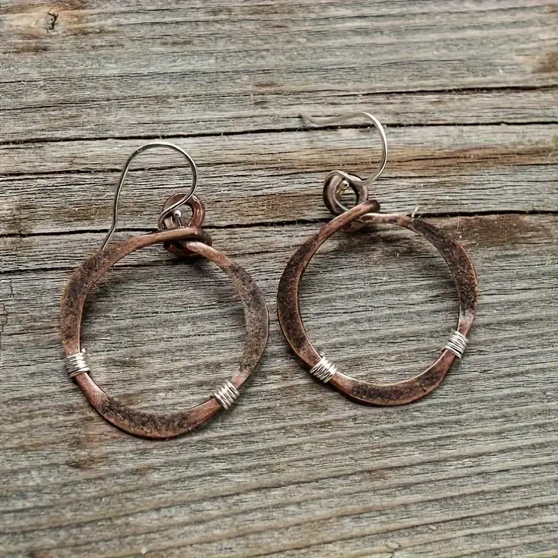 Vintage Bronze Hoop Earrings