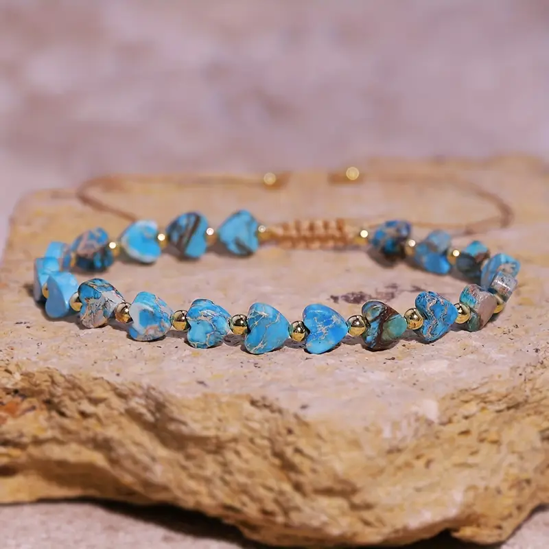 Blue Heart Gold Bracelet