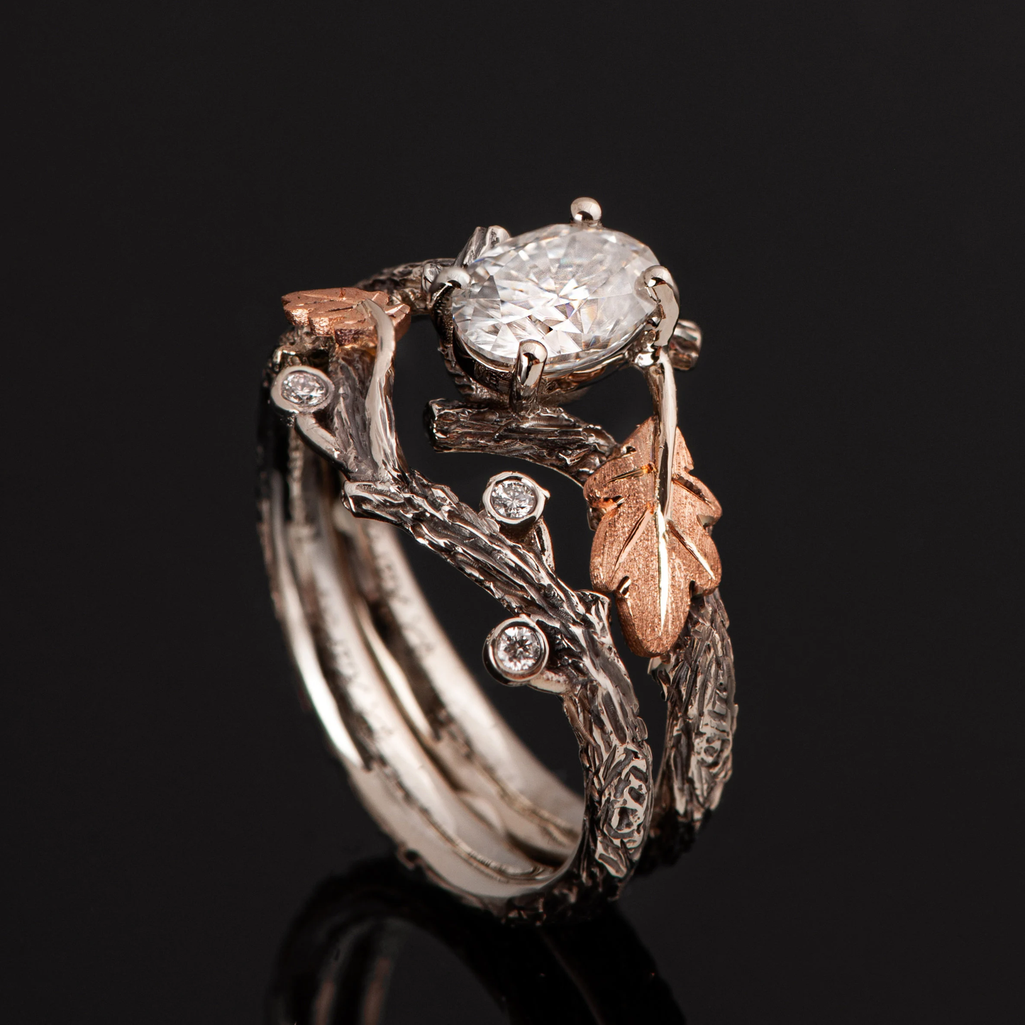 White Crystal Branch Ring
