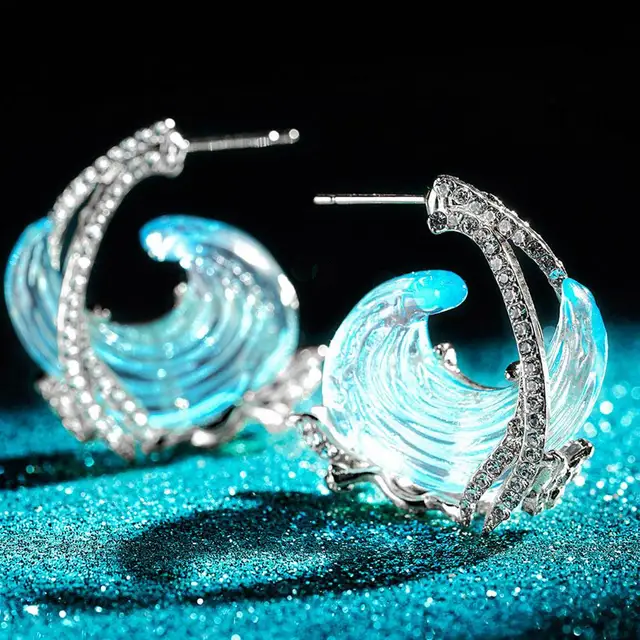 Blue Ocean Glass Earrings