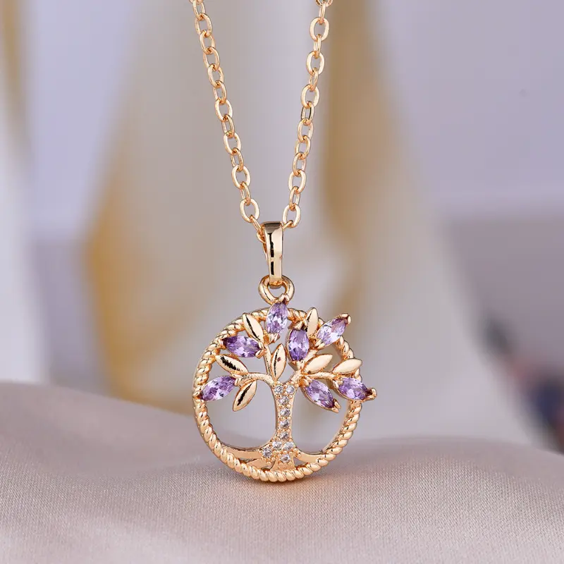 Tree of Life Violet Necklace