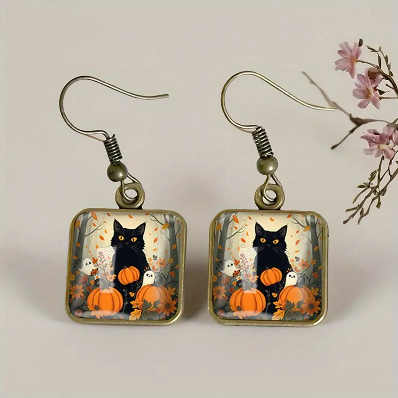 Pumpkin Kitty Earrings