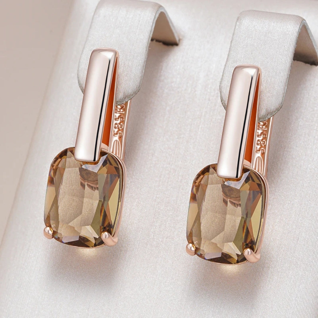 Elegant Orange Cubic Earrings