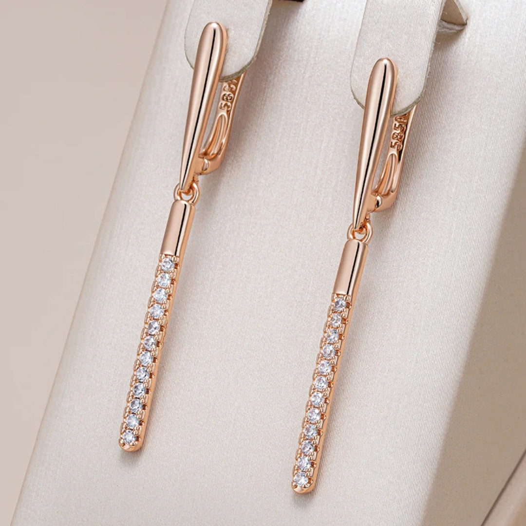Elegant Bright Stick Gold Earrings