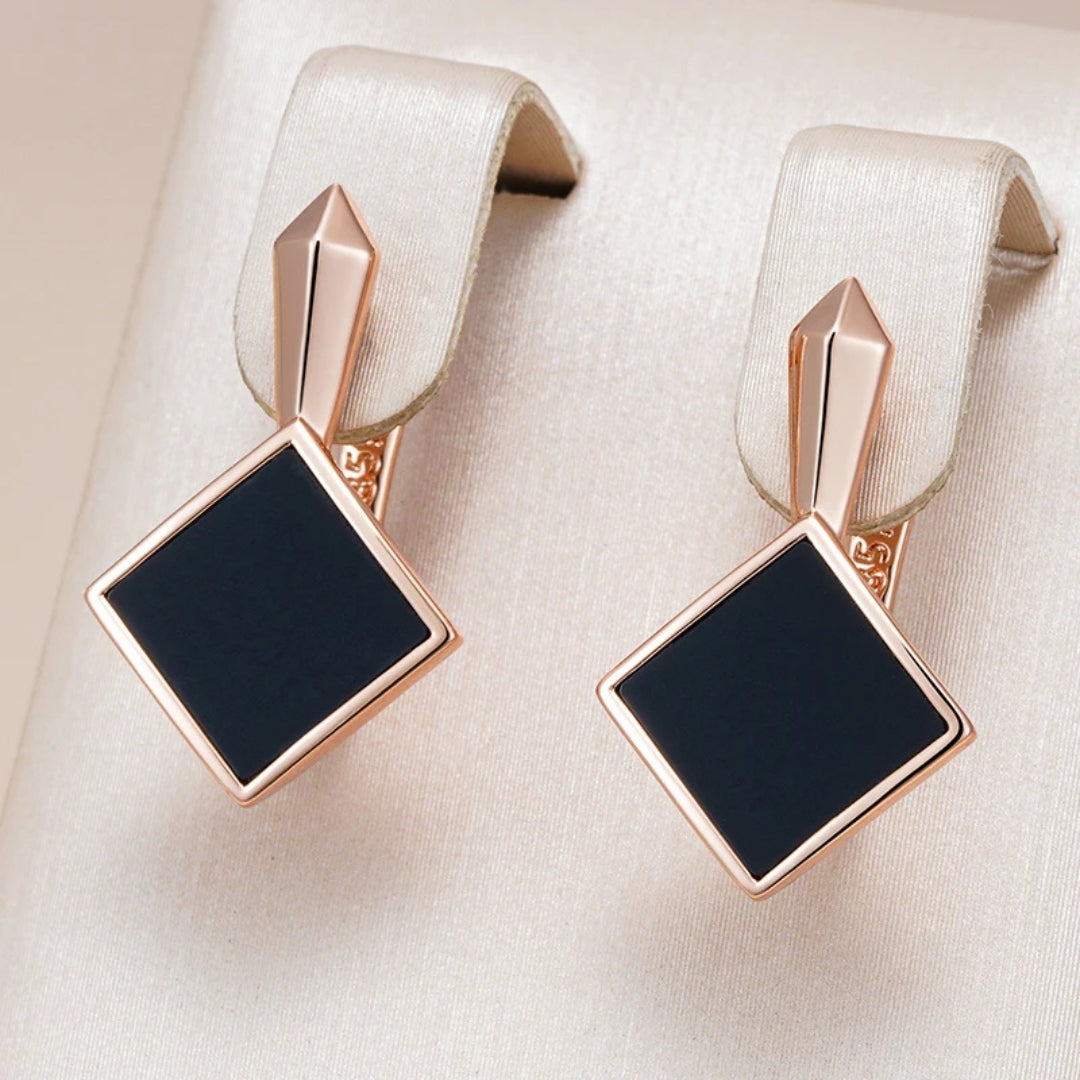 Elegant Black Geometric Earrings