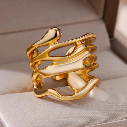 Irregular Forged Gold Ring