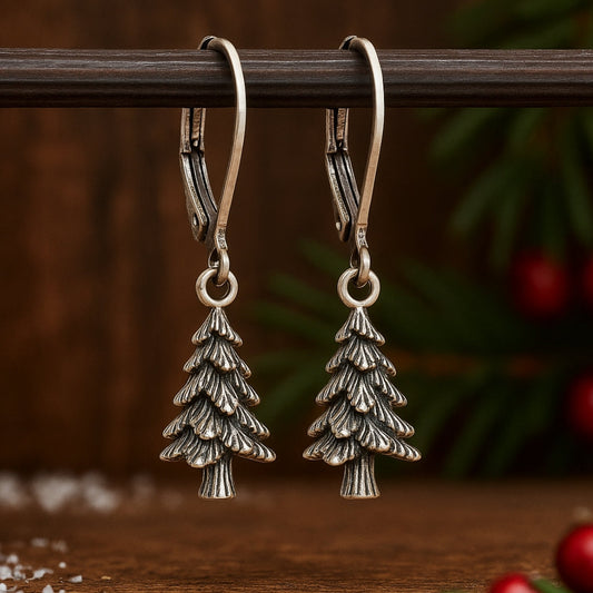 Silver Evergreen Hoop earrings