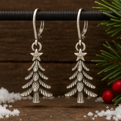 Evergreen Star Silver Earrings