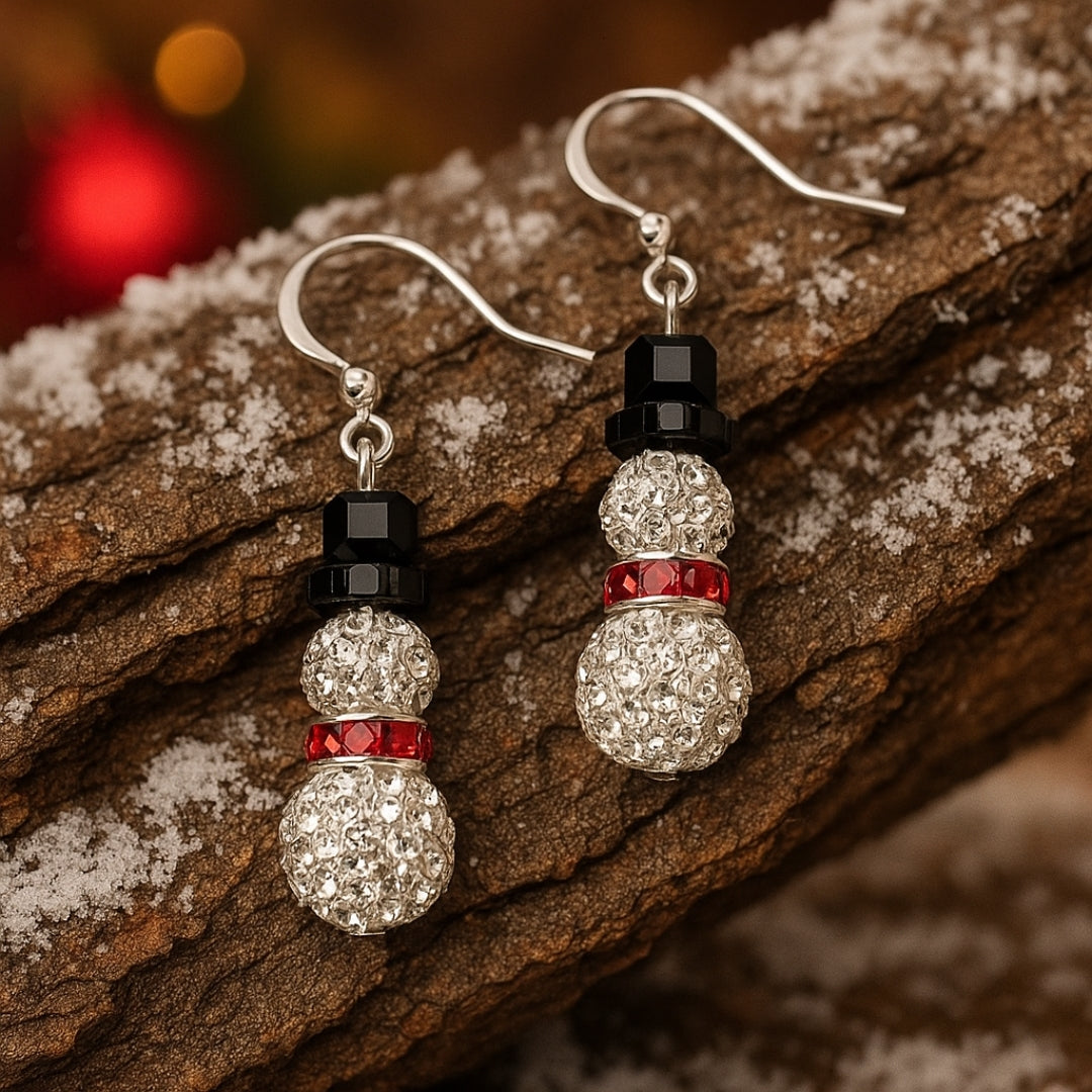 Bright Snowman Earrings