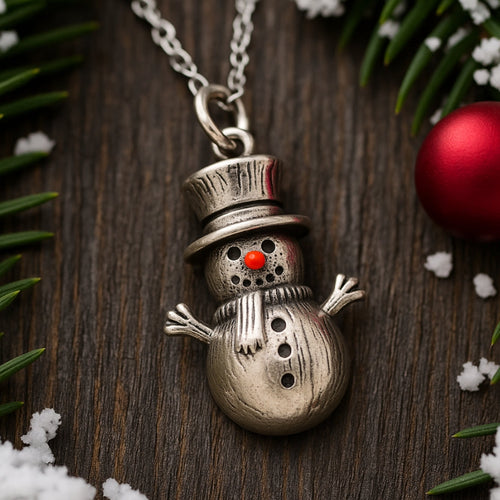 Silver Snowman Necklace
