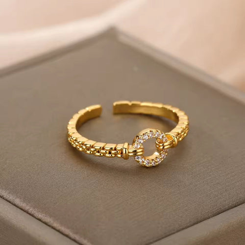 Adjustable Open Circle Gold Ring