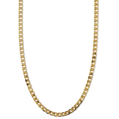 Flat Link Curb Chain Necklace | Gold 16k