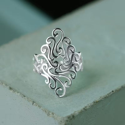 Silver Floral Filigree Ring