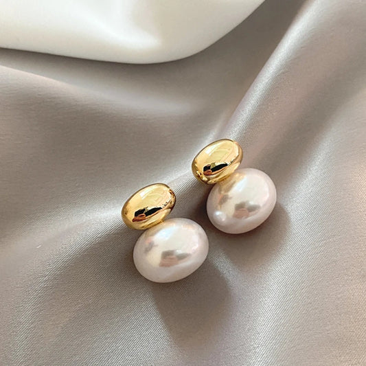 Gold Pearl Earrings