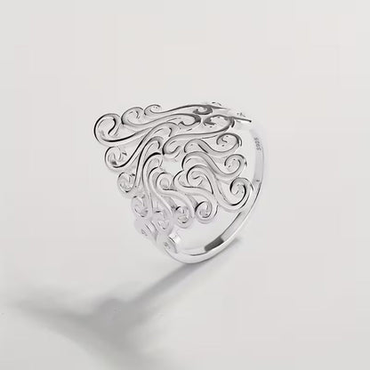 Silver Floral Filigree Ring
