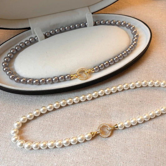 Elegant Necklace Pearl Set