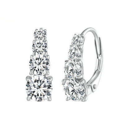 Carol four stone earrings | White gold 16k