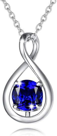Sapphire Infinity Pendant Necklace | White Gold