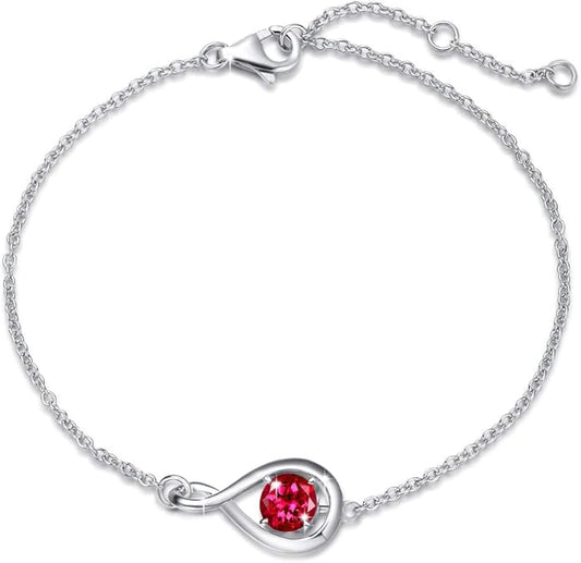 Ruby Infinity Bracelet | White Gold