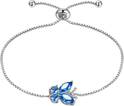 Sapphire Butterfly Bracelet | White Gold