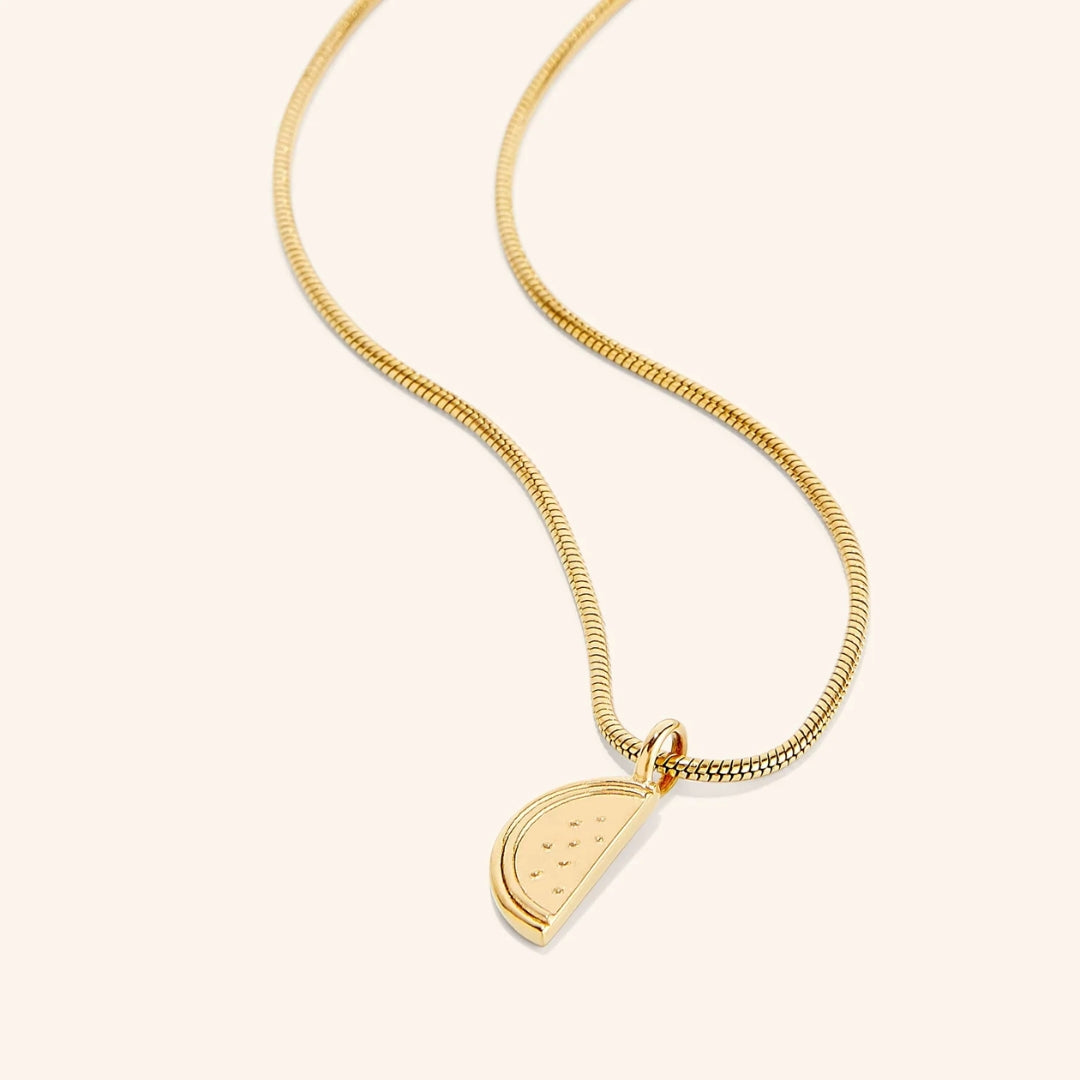 Golden Watermelon Pendant Necklace