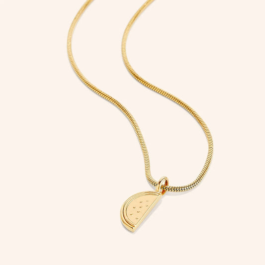 Golden Watermelon Pendant Necklace