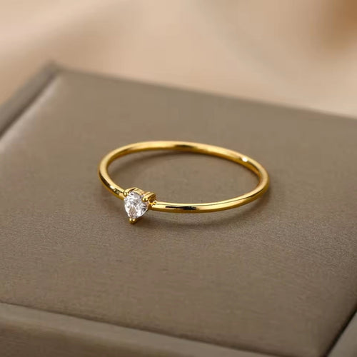 Thin Zirconia Gold Ring