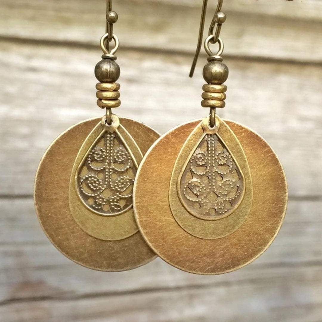 Vintage Golden Rounded Earrings
